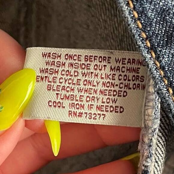 VTG MUDD | Blue Dark Wash Denim Y2K Jean Jacket | Junior's - Picture 9 of 10